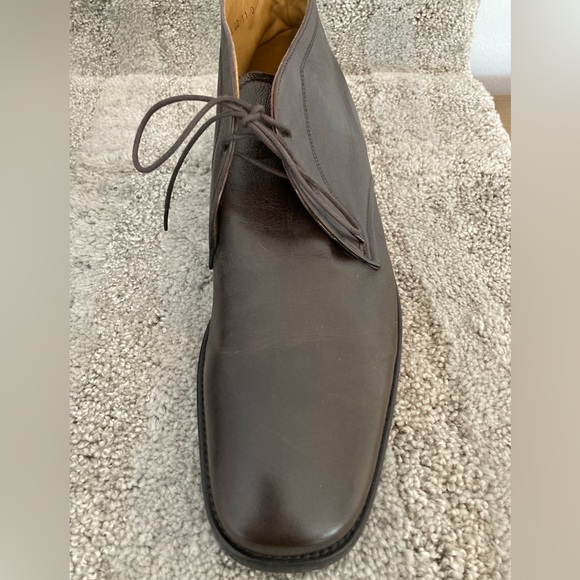 Tasso Elba Brown All Leather Lace Up Chukka Boot - Picture 3 of 12